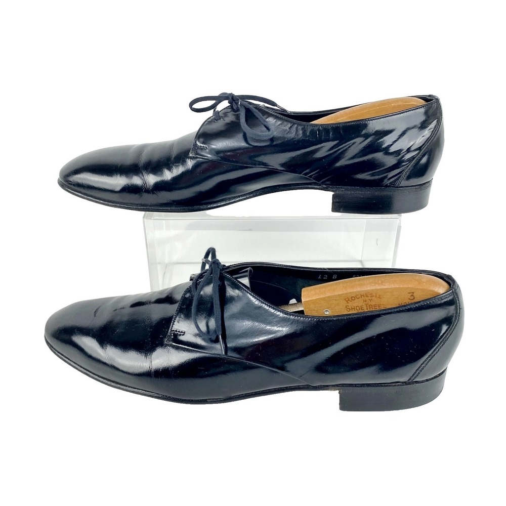 Bally Continental Patent Leather Tuxedo Shoes Mens 12 B Black Hudson Dress Fancy